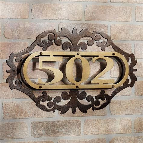 hanging metal house number signs|personalized outdoor metal house signs.